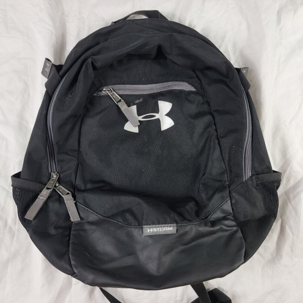 Under Armour Storm Backpack Black School Gym Bag Adjustable Straps Mesh Pockets